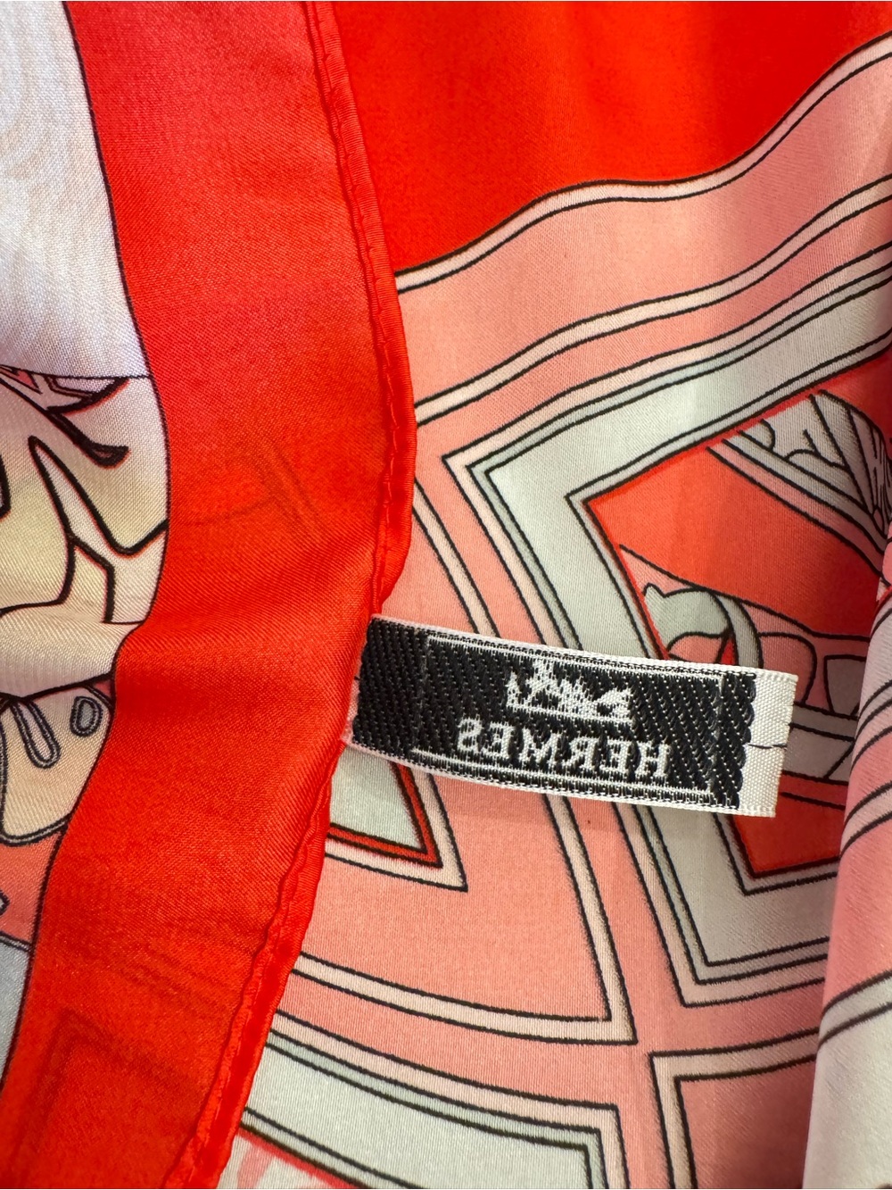 HERMES WASHINGTON CARRIAGE Cashmere Rouge Grenadine Pink Rose Designer Scarf - Picture 8 of 16